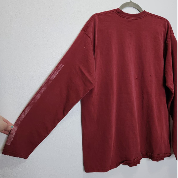 Vintage Nike Thrashed Worn Distressed Silver Tag Large Long Sleeve VTG - Picture 8 of 9